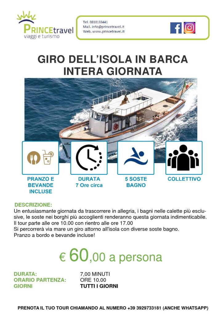 GIRO ISOLA ISCHIA in Barca condiviso INTERA GIORNATA