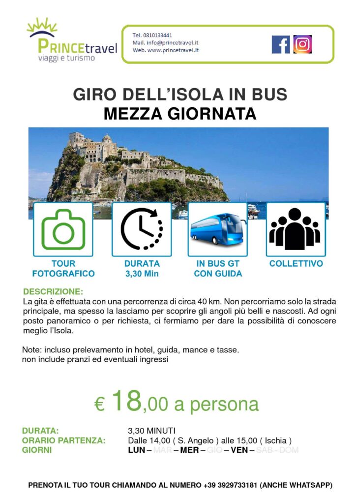 GIRO DELL'ISOLA IN BUS MEZZA GIORNATA