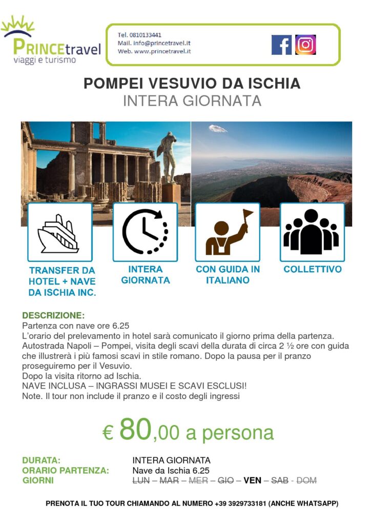 POMPEI VESUVIO IN BUS DA ISCHIA - INTERA GIORNATA